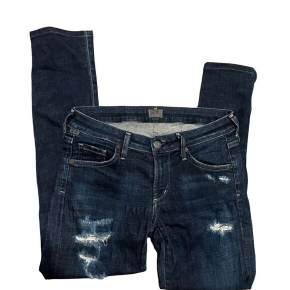 Citizens of Humanity Dark Washed Distressed Denim Women’s size 27 - Picture 2 of 3